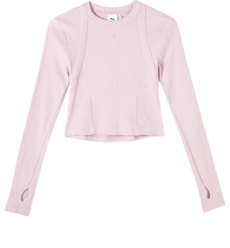(WMNS) Düz Uzun Kollu Tişört “Pembe”