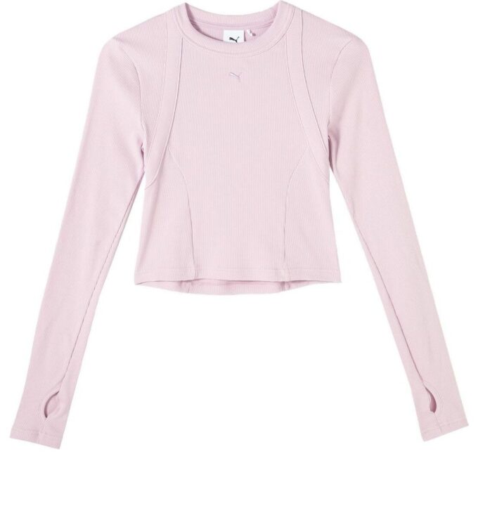 (WMNS) Düz Uzun Kollu Tişört “Pembe”