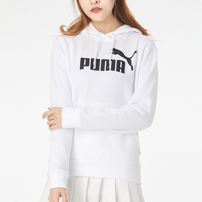 (WMNS) Essentials Kapüşonlu Üst “Beyaz Siyah”