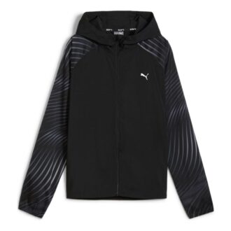 (WMNS) Favori Velocity Baskılı Dokuma Koşu Ceketi “Siyah”