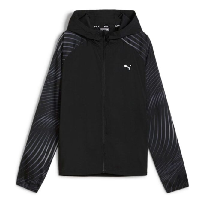(WMNS) Favori Velocity Baskılı Dokuma Koşu Ceketi “Siyah”