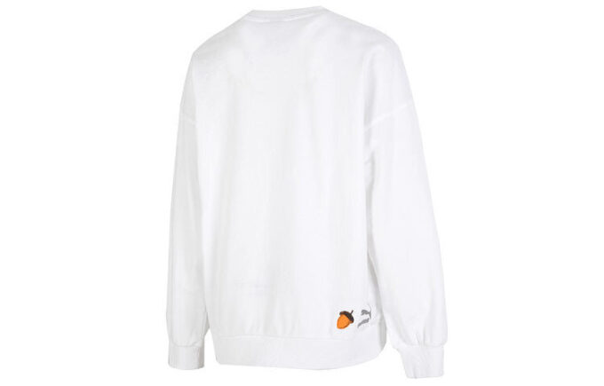 (WMNS) FF Kabarcık Kollu Yuvarlak Yaka Sweatshirt “Beyaz”