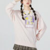(WMNS) FF Kabarcık Kollu Yuvarlak Yaka Sweatshirt “Pembe”