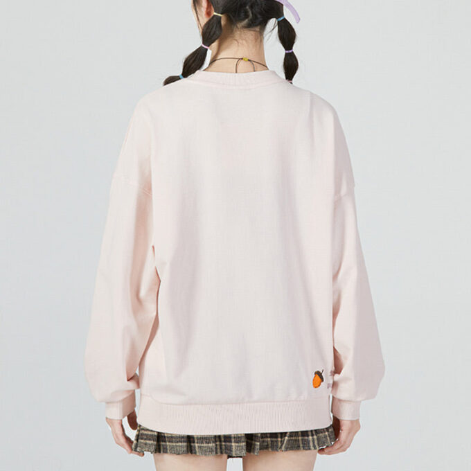 (WMNS) FF Kabarcık Kollu Yuvarlak Yaka Sweatshirt “Pembe”