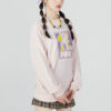 (WMNS) FF Kabarcık Kollu Yuvarlak Yaka Sweatshirt “Pembe”
