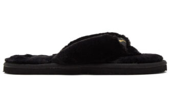 (WMNS) Fluff Flip Slide “Black Team Gold”