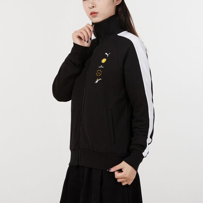 (WMNS) Formstripe Örgü Dik Yaka Ceket Siyah