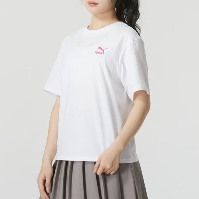 (WMNS) Grafik Günlük Tişört “Beyaz Pembe”