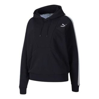 (WMNS) Küçük Logolu Kapüşonlu Sweatshirt “Siyah Beyaz”