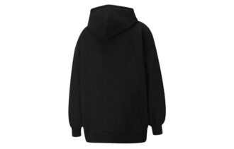 (WMNS) Klasik Büyük Boy Logo Baskılı Kapüşonlu Siyah