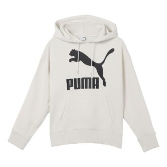 (WMNS) Klasik Logo Baskılı Kapüşonlu Gri