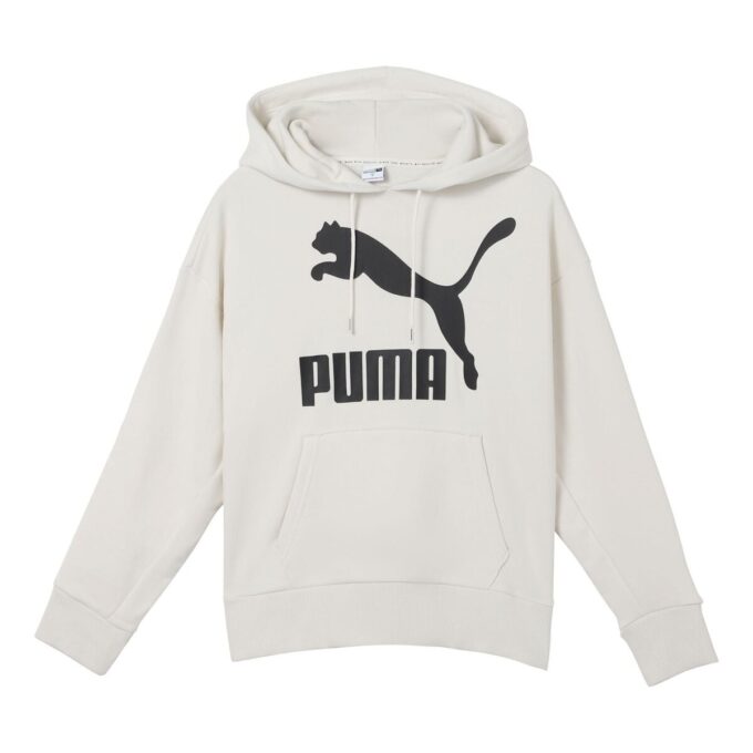 (WMNS) Klasik Logo Baskılı Kapüşonlu Gri