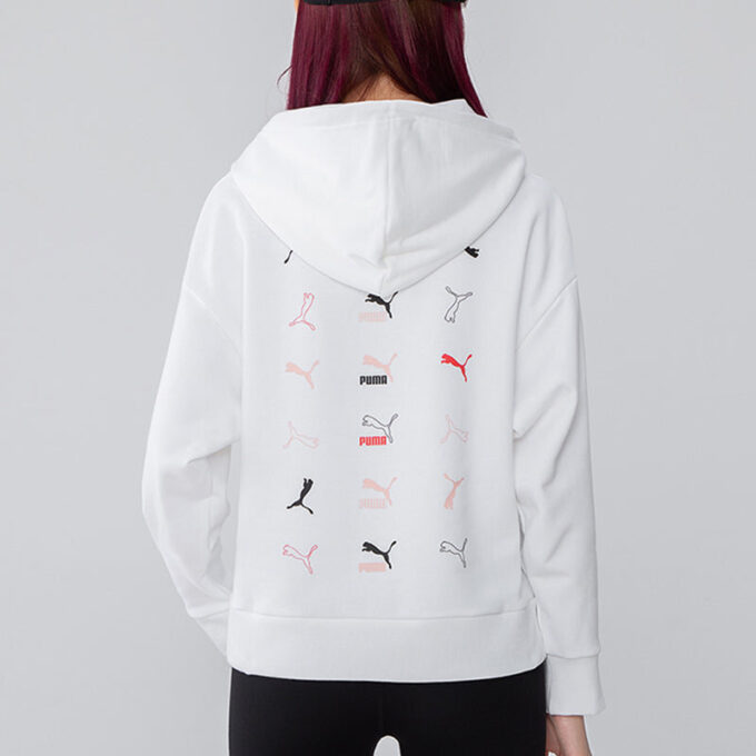 (WMNS) Klasik Logo Grafikli Kapüşonlu “Beyaz”