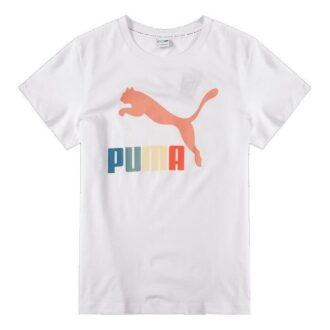 (WMNS) Klasik Logo İlgi Tişörtü Logosu Günlük Yuvarlak Yaka Kısa Kollu Beyaz
