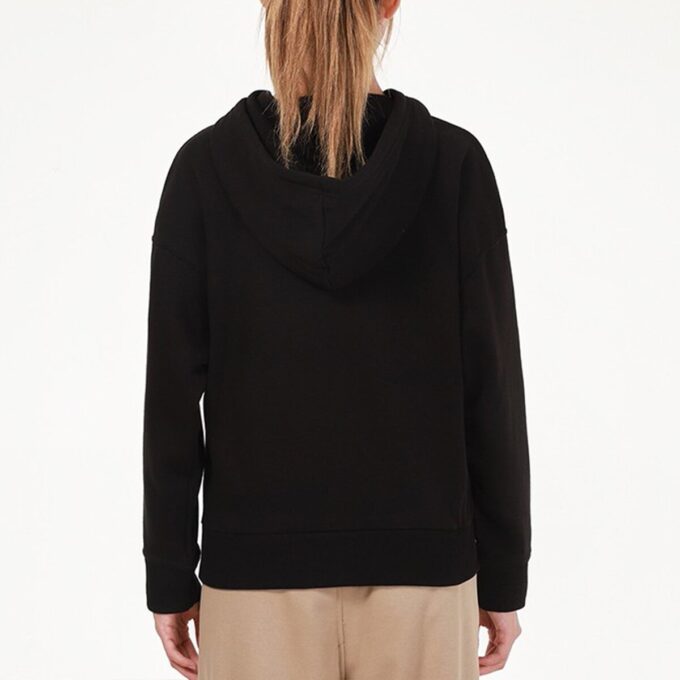 (WMNS) Klasik Logolu Kapüşonlu Sweatshirt “Siyah Beyaz”