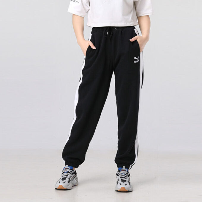 (WMNS) Klasik Rahat Jogger’lar Logo Baskılı Spor Pantolon Siyah