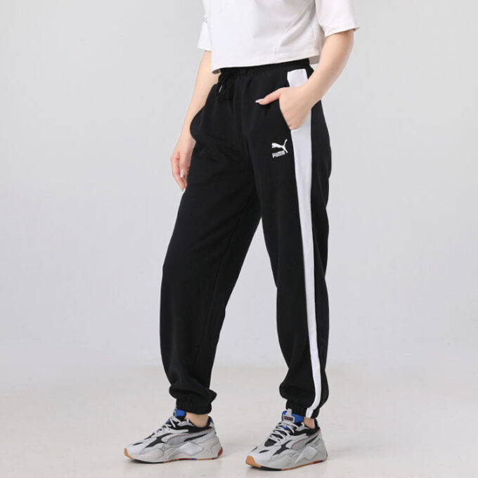 (WMNS) Klasik Rahat Jogger’lar Logo Baskılı Spor Pantolon Siyah