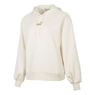 (WMNS) Kışlık Kapüşonlu Sweatshirt Logosu “Bej”