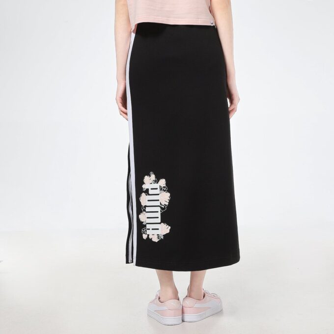 (WMNS) Logo Baskılı Yarım Boy Uzun Etek Siyah