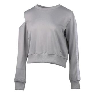 (WMNS) Logo Baskılı Yuvarlak Yaka Sweatshirt Gri