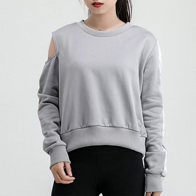 (WMNS) Logo Baskılı Yuvarlak Yaka Sweatshirt Gri