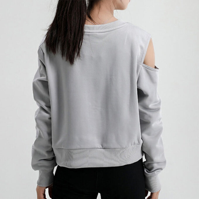 (WMNS) Logo Baskılı Yuvarlak Yaka Sweatshirt Gri