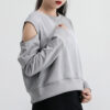 (WMNS) Logo Baskılı Yuvarlak Yaka Sweatshirt Gri
