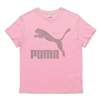 (WMNS) Logo Baskılı Yuvarlak Yakalı Tişört Pembe
