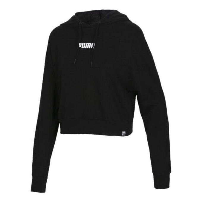 (WMNS) Logo Kısa Kapüşonlu “Siyah”