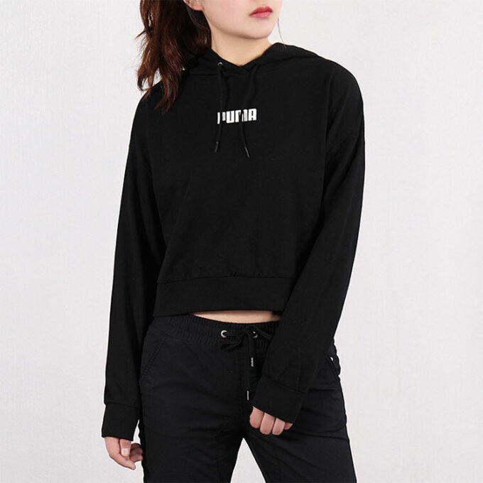(WMNS) Logo Kısa Kapüşonlu “Siyah”