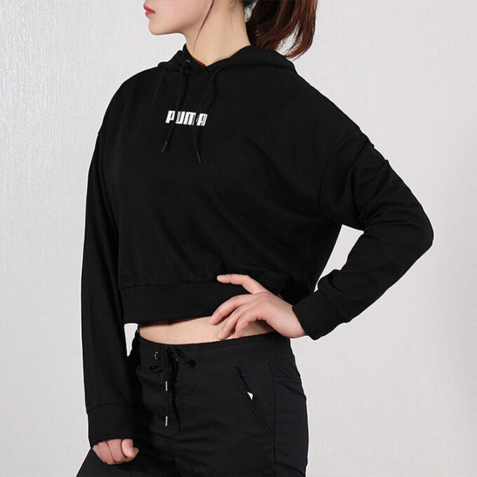(WMNS) Logo Kısa Kapüşonlu “Siyah”