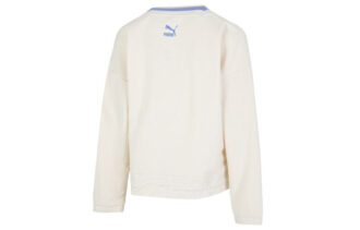 (WMNS) Logo V yaka Sweatshirt “Beyaz”