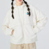 (WMNS) Logo V yaka Sweatshirt “Beyaz”