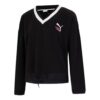 (WMNS) Logo V yaka Sweatshirt “Siyah”