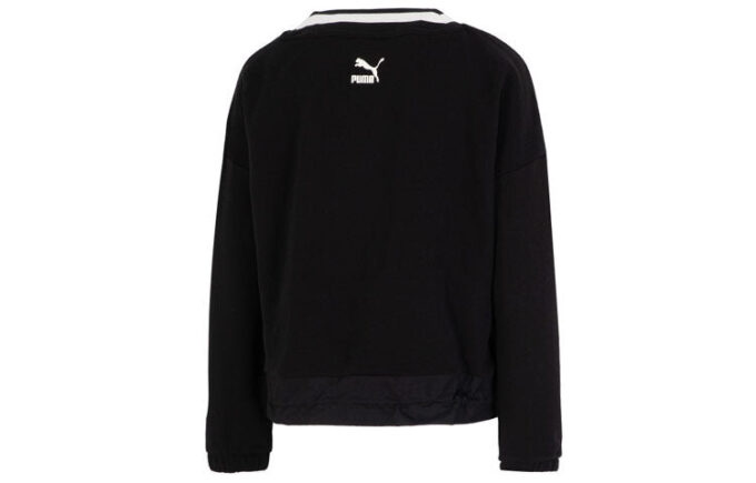 (WMNS) Logo V yaka Sweatshirt “Siyah”