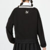 (WMNS) Logo V yaka Sweatshirt “Siyah”