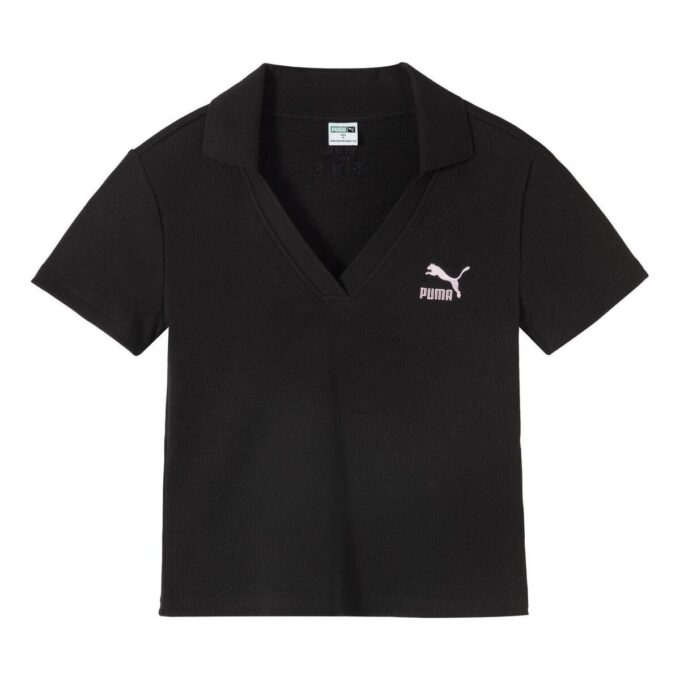 (WMNS) Logolu Polo Tişört “Siyah”