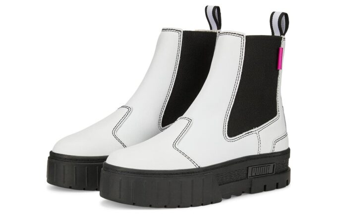 (WMNS) Mayze Pop Chelsea Botları “Beyaz Siyah”
