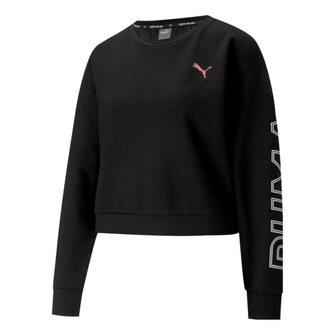 (WMNS) Modern Spor Yuvarlak Yaka Sweatshirt “Siyah Beyaz Pembe”