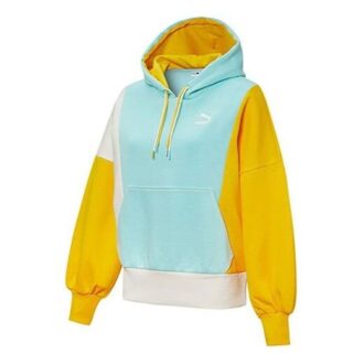 (WMNS) Panelli Kapüşonlu “Mavi Sarı Beyaz”