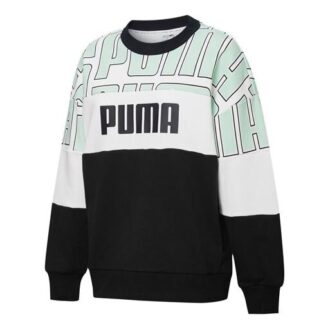 (WMNS) Renk Bloklu Aop Sweatshirt “Siyah Yeşil Beyaz”