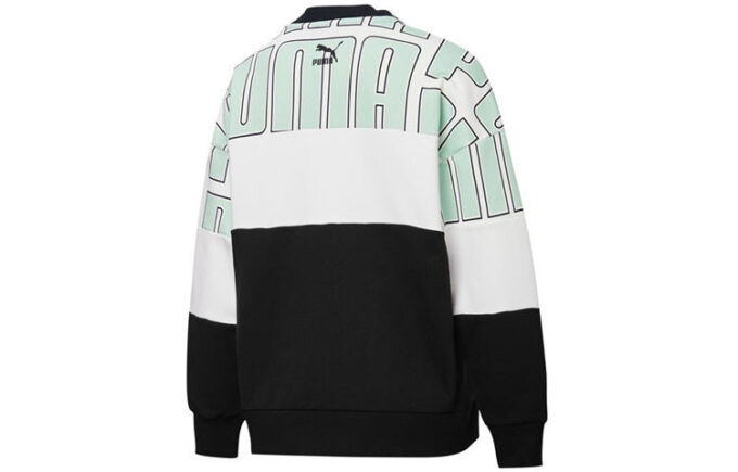 (WMNS) Renk Bloklu Aop Sweatshirt “Siyah Yeşil Beyaz”