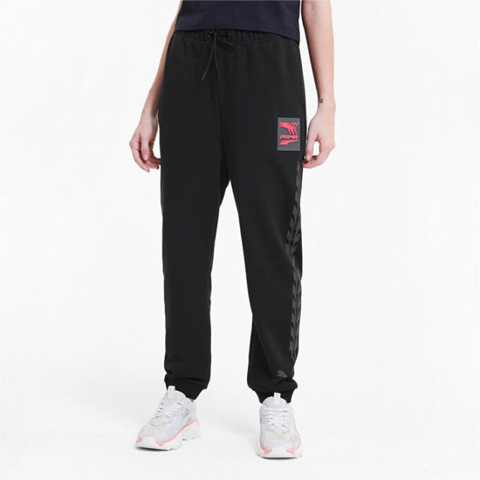 (WMNS) Örgü Spor Pantolonu Siyah/Kırmızı