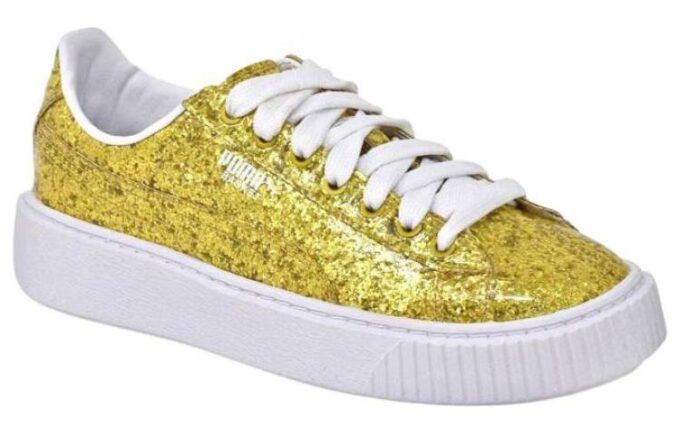 (WMNS) Sepet Platform Parıltılı “Altın”