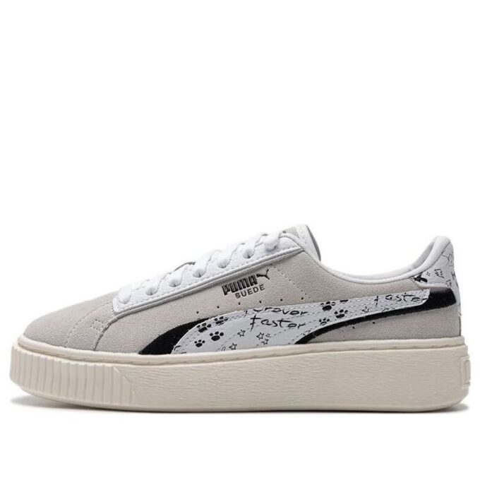 (WMNS) Süet Platform Çekmece “Gri Beyaz”