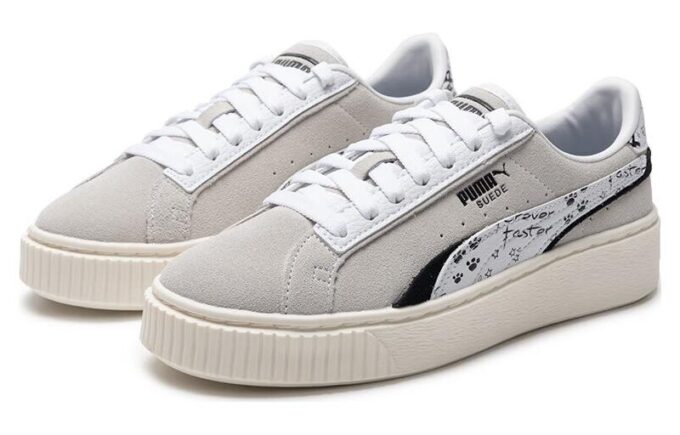 (WMNS) Süet Platform Çekmece “Gri Beyaz”