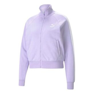 (WMNS) Simgesel T7 Nakışlı Logolu Dik Yaka Ceket Mor