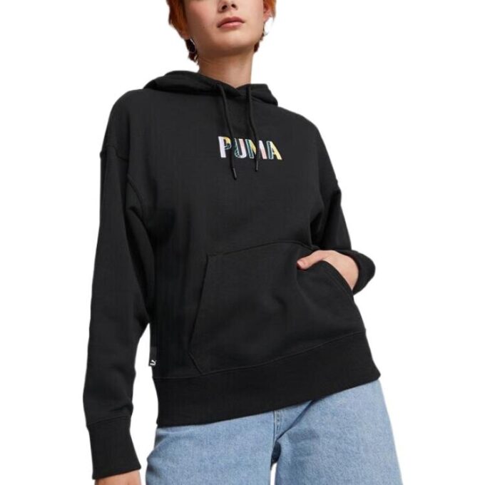 (WMNS) SWxP Grafik Kapüşonlu Sweatshirt “Siyah”