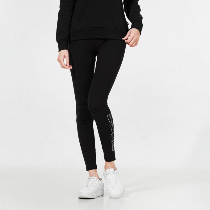 (WMNS) Tatil Taytları Logo Spor Antrenman Spor Pantolonu Siyah