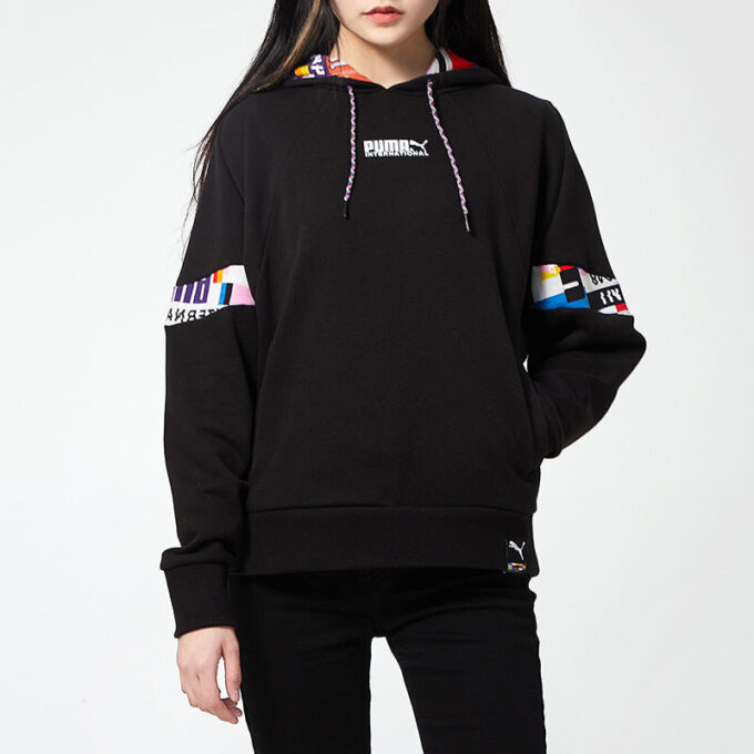 (WMNS) Uluslararası Kapüşonlu Sweatshirt “Siyah Beyaz”
